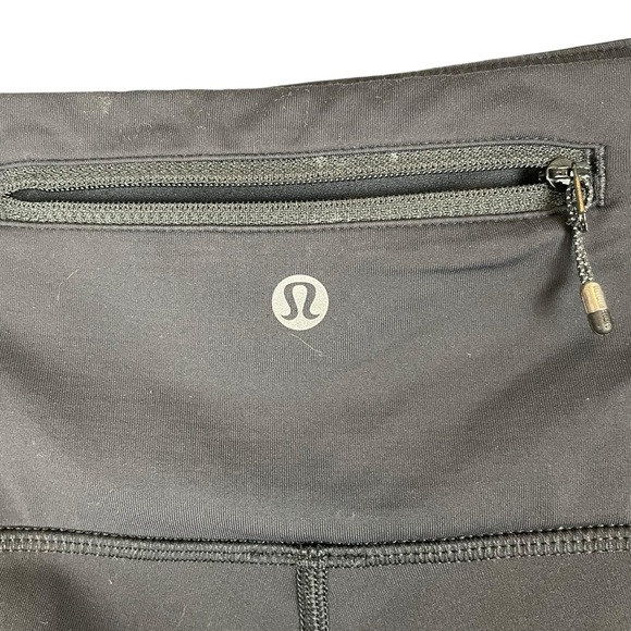 Lululemon Black Reflective Dot Running Crop Leggings - Size 10 - Picture 5 of 7